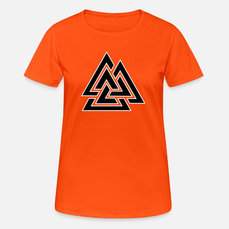 Triangular intertwined pattern - Women's Breathable T-Shirt - neon orange