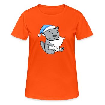 Britisch Kurzhaar - Frauen T-Shirt atmungsaktiv - Neonorange - Vorne - AI Model Female 172 dark (172cm)