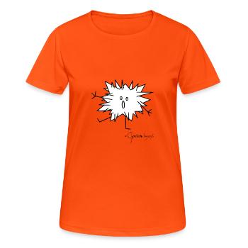 Flauschtier stachelig - Bestiolus Spinosus - Frauen T-Shirt atmungsaktiv - Neonorange - Vorne - AI Model Female 172 dark (172cm)