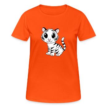 tigre blanc - T-shirt respirant Femme - orange néon - Devant - AI Model Female 172 dark (172cm)
