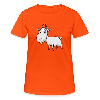 Ziege Niedlich - Frauen T-Shirt atmungsaktiv - Neonorange - Vorne - AI Model Female 172 dark (172cm)