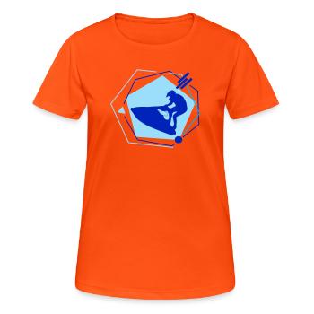Jetski - Frauen T-Shirt atmungsaktiv - Neonorange - Vorne - AI Model Female 172 dark (172cm)