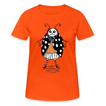Scarabée hanté à pois - T-shirt respirant Femme - orange néon - Devant - AI Model Female 172 dark (172cm)