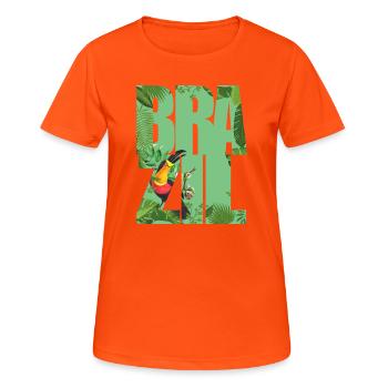 Brazil - Women's Breathable T-Shirt - neon orange - Front - AI Model Female 172 dark (172cm)