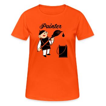 Paint color as a paint pot and cap - Women's Breathable T-Shirt - neon orange - Front - AI Model Female 172 dark (172cm)