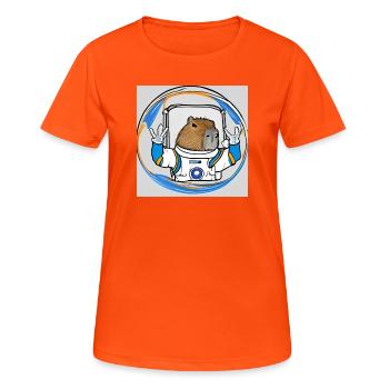 Casquettes astro - T-shirt respirant Femme - orange néon - Devant - AI Model Female 172 dark (172cm)
