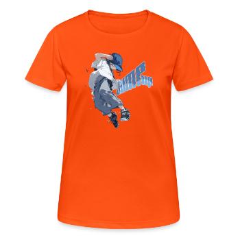 Anime Jump Parkour Streetstyle Sport - T-shirt respirant Femme - orange néon - Devant - AI Model Female 172 dark (172cm)