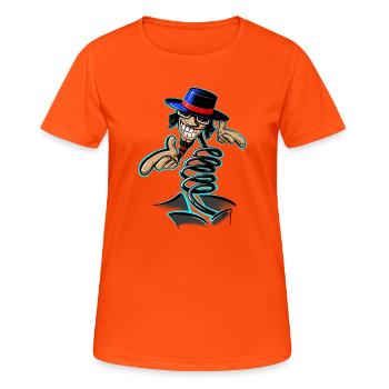 Sauteur - T-shirt respirant Femme - orange néon - Devant - AI Model Female 172 dark (172cm)