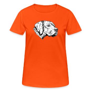 Braque du Bourbonnais Portrait - Frauen T-Shirt atmungsaktiv - Neonorange - Vorne - AI Model Female 172 dark (172cm)