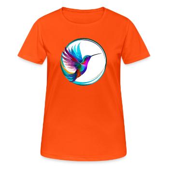 Kolibri - Frauen T-Shirt atmungsaktiv - Neonorange - Vorne - AI Model Female 172 dark (172cm)