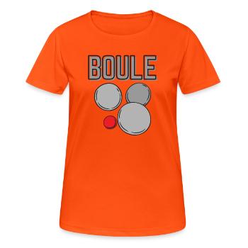 Boule boule boules pour bouler pétanque - T-shirt respirant Femme - orange néon - Devant - AI Model Female 172 dark (172cm)