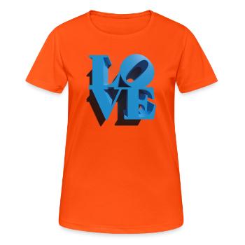AMOUR 3D Cyan - T-shirt respirant Femme - orange néon - Devant - AI Model Female 172 dark (172cm)