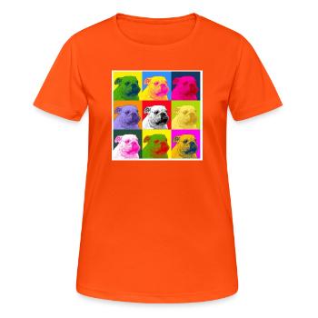 A bulldog - T-shirt respirant Femme - orange néon - Devant - AI Model Female 172 dark (172cm)