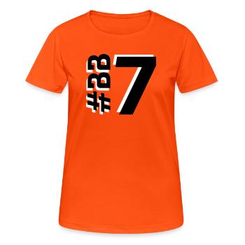 BB7-KARTON - Frauen T-Shirt atmungsaktiv - Neonorange - Vorne - AI Model Female 172 dark (172cm)