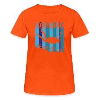 Aquaholic - Frauen T-Shirt atmungsaktiv - Neonorange - Vorne - AI Model Female 172 dark (172cm)