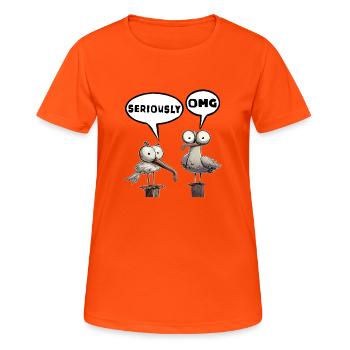 Omg, sérieusement, cool - T-shirt respirant Femme - orange néon - Devant - AI Model Female 172 dark (172cm)