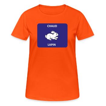 Heißes Kaninchen - Frauen T-Shirt atmungsaktiv - Neonorange - Vorne - AI Model Female 172 dark (172cm)