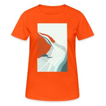 Flowing structures - Women's Breathable T-Shirt - neon orange - Front - AI Model Female 172 dark (172cm)