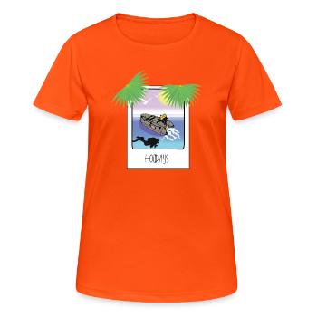 Instantané Vacances - T-shirt respirant Femme - orange néon - Devant - AI Model Female 172 dark (172cm)