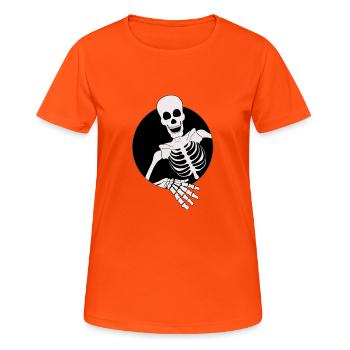 Hallo an alle - Frauen T-Shirt atmungsaktiv - Neonorange - Vorne - AI Model Female 172 dark (172cm)