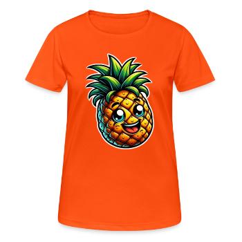 Ananas - T-shirt respirant Femme - orange néon - Devant - AI Model Female 172 dark (172cm)