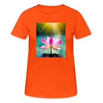 Lotus - Frauen T-Shirt atmungsaktiv - Neonorange - Vorne - AI Model Female 172 dark (172cm)