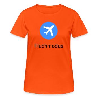 Flugmodus Fluchen Flugzeug Symbol Bürohumor lustig - Frauen T-Shirt atmungsaktiv - Neonorange - Vorne - AI Model Female 172 dark (172cm)