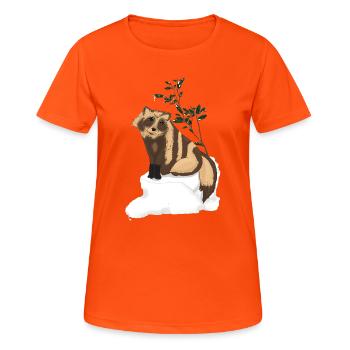 Tanuki sous le gui - T-shirt respirant Femme - orange néon - Devant - AI Model Female 172 dark (172cm)