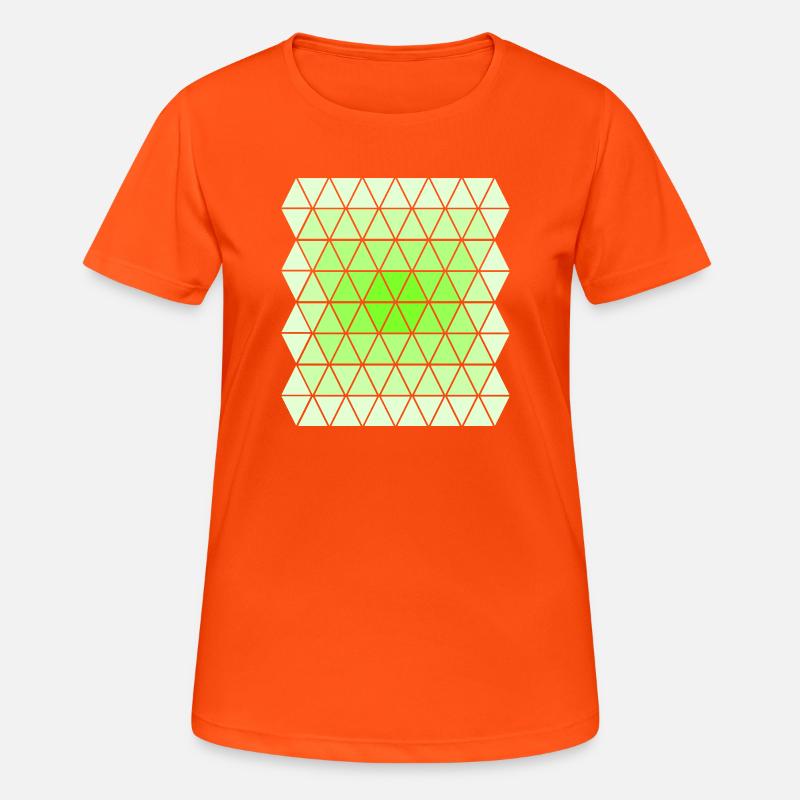 Green Gradient Pattern - Women's Breathable T-Shirt - neon orange
