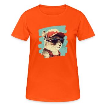 Chipmunk Retro - Women's Breathable T-Shirt - neon orange - Front - AI Model Female 172 dark (172cm)