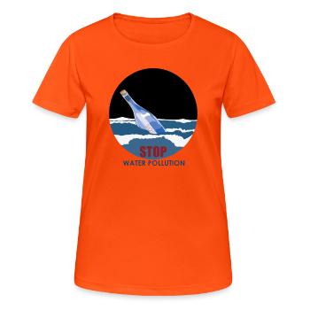 Stop water pollution - Women's Breathable T-Shirt - neon orange - Front - AI Model Female 172 dark (172cm)