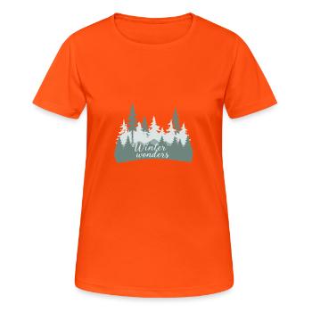 Winterwunderwald Silhouetten - Frauen T-Shirt atmungsaktiv - Neonorange - Vorne - AI Model Female 172 dark (172cm)