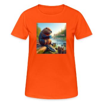 Pause-café castor - T-shirt respirant Femme - orange néon - Devant - AI Model Female 172 dark (172cm)
