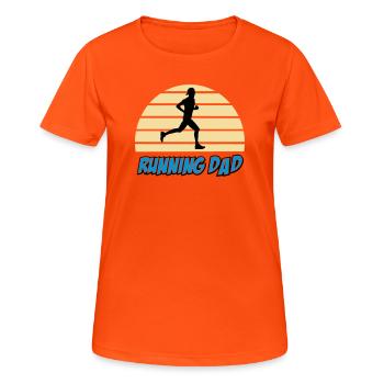 Laufender Vater - Frauen T-Shirt atmungsaktiv - Neonorange - Vorne - AI Model Female 172 dark (172cm)