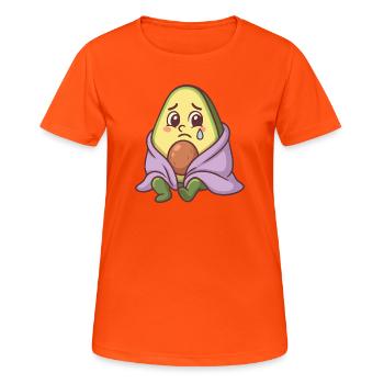 Avocat triste - T-shirt respirant Femme - orange néon - Devant - AI Model Female 172 dark (172cm)