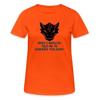 Généré par le Basilic - T-shirt respirant Femme - orange néon - Devant - AI Model Female 172 dark (172cm)