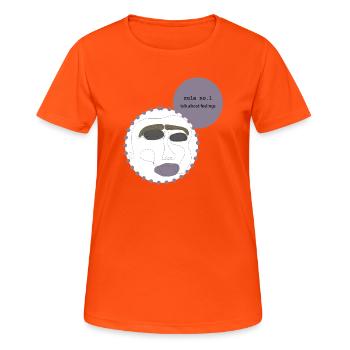Parler de sentiments 2 - T-shirt respirant Femme - orange néon - Devant - AI Model Female 172 dark (172cm)