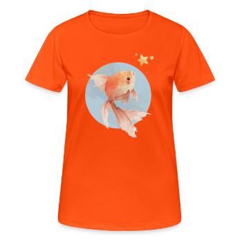 Goldfish with vision - Women's Breathable T-Shirt - neon orange - Front - AI Model Female 172 dark (172cm)