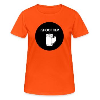 Ich drehe Filme - Frauen T-Shirt atmungsaktiv - Neonorange - Vorne - AI Model Female 172 dark (172cm)