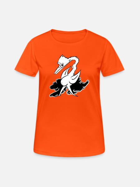 Fantasy Lying Animal with Flight Attributes - Women's Breathable T-Shirt - neon orange