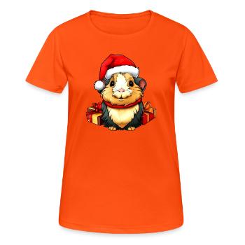 Cochons d'Inde de Noël - T-shirt respirant Femme - orange néon - Devant - AI Model Female 172 dark (172cm)