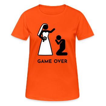 Wedding - Game over - Women's Breathable T-Shirt - neon orange - Front - AI Model Female 172 dark (172cm)