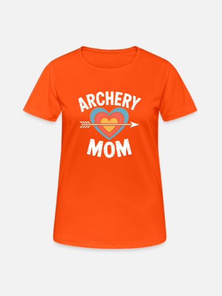 Bogenschießen Spruch Mutter Bogenschießen Geschenk - Frauen T-Shirt atmungsaktiv - Neonorange