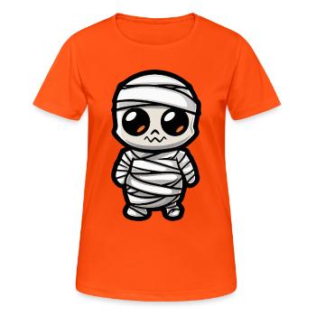 Mumie Halloween - Frauen T-Shirt atmungsaktiv - Neonorange - Vorne - AI Model Female 172 dark (172cm)