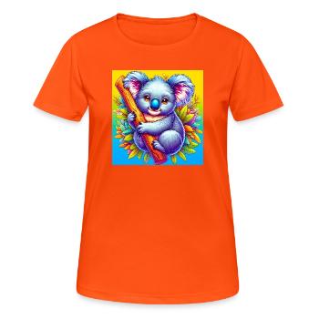 Koala - Frauen T-Shirt atmungsaktiv - Neonorange - Vorne - AI Model Female 172 dark (172cm)
