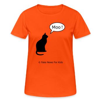 Fake News For Kids - Frauen T-Shirt atmungsaktiv - Neonorange - Vorne - AI Model Female 172 dark (172cm)