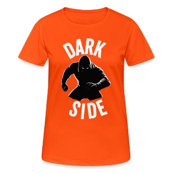 Dunkle Seite Minimalistisches Hoodie-Design - Frauen T-Shirt atmungsaktiv - Neonorange - Vorne - AI Model Female 172 dark (172cm)