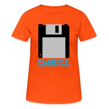 Diskette Generation 3.5 - Frauen T-Shirt atmungsaktiv - Neonorange - Vorne - AI Model Female 172 dark (172cm)