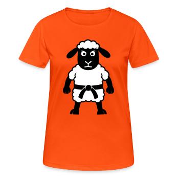 Karate Sheep - Women's Breathable T-Shirt - neon orange - Front - AI Model Female 172 dark (172cm)