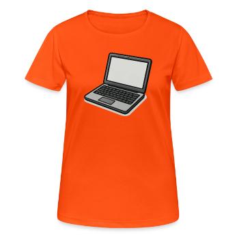 Ordinateur portable de style vintage - T-shirt respirant Femme - orange néon - Devant - AI Model Female 172 dark (172cm)